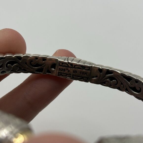 Robert Manse Designs 925 Sterling Silver 18k Accents Bracelet Cuff - Picture 2 of 5